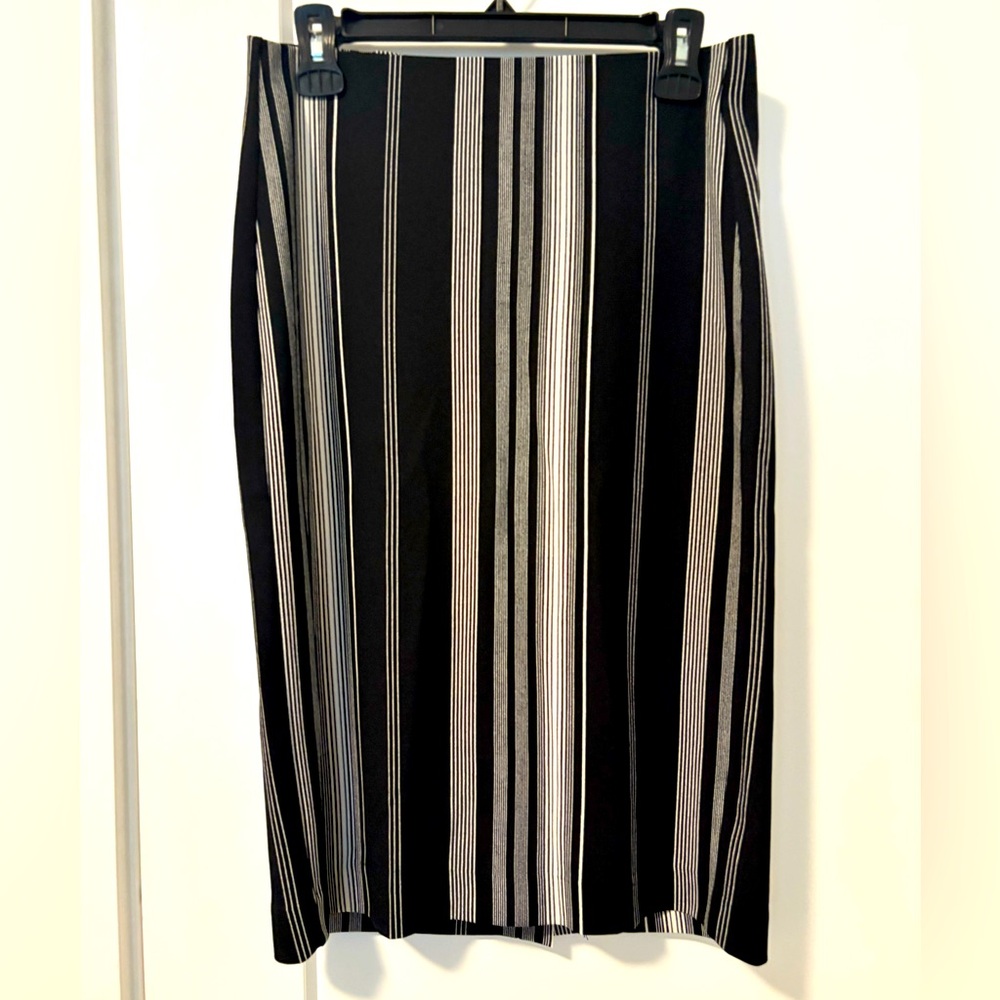 Elegant Black and White Striped Skirt